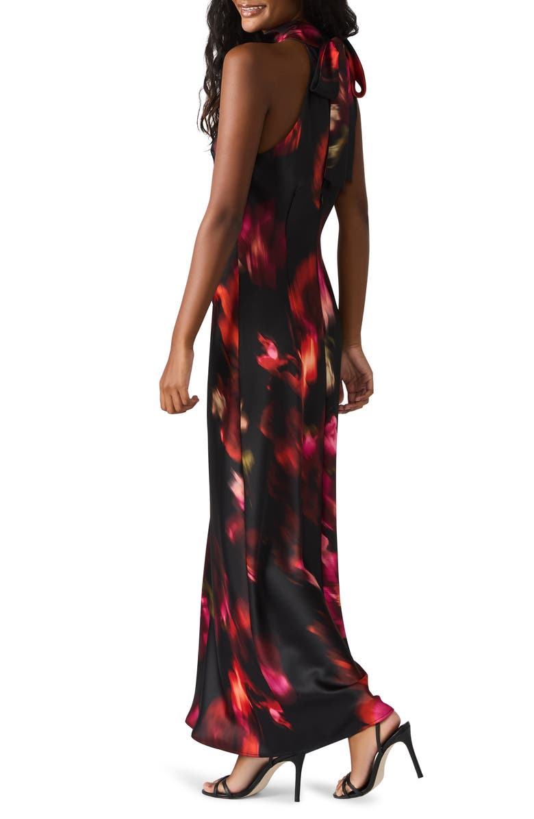 Steve Madden Lara Satin Bias Cut Maxi Dress, Alternate, color, Blurry Floral