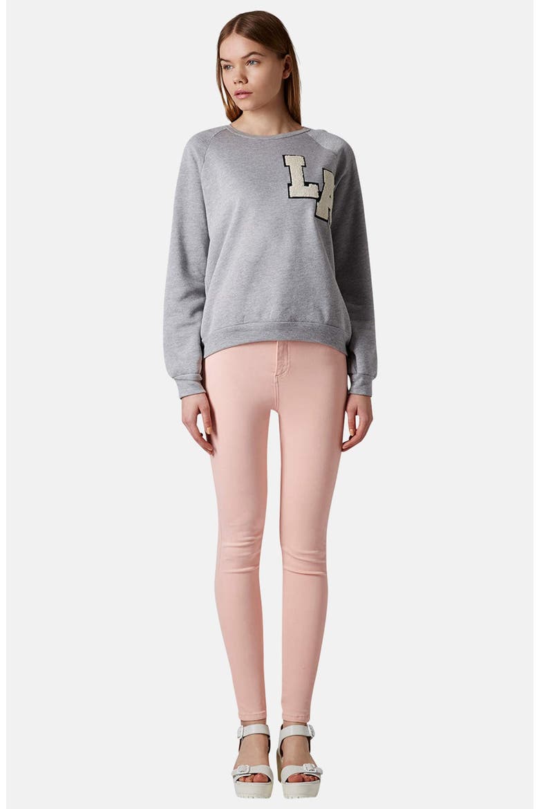 Moto 'Joni' High Waist Skinny Jeans, Alternate, color, LIGHT PINK