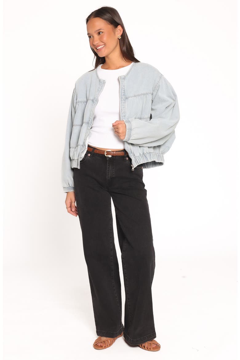 Gretal Denim Bomber Jacket, Alternate, color, LIGHT BLUE WASH