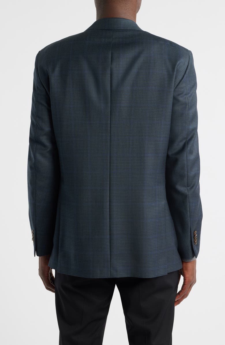 Peter Millar Flynn Classic Fit Dark Green Check Wool Sport Coat, Alternate, color, Green