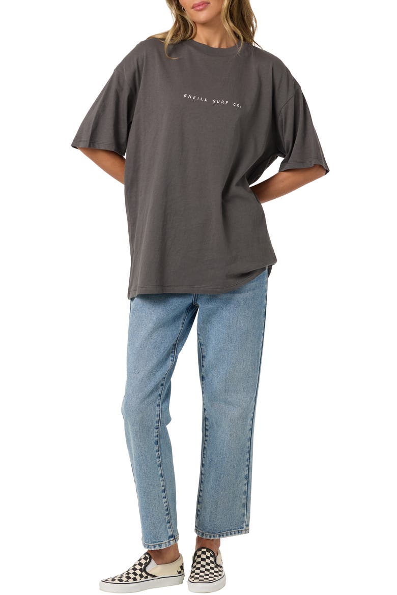 Linear Scape Graphic Oversized T-Shirt, Alternate, color, WASHED BLACK
