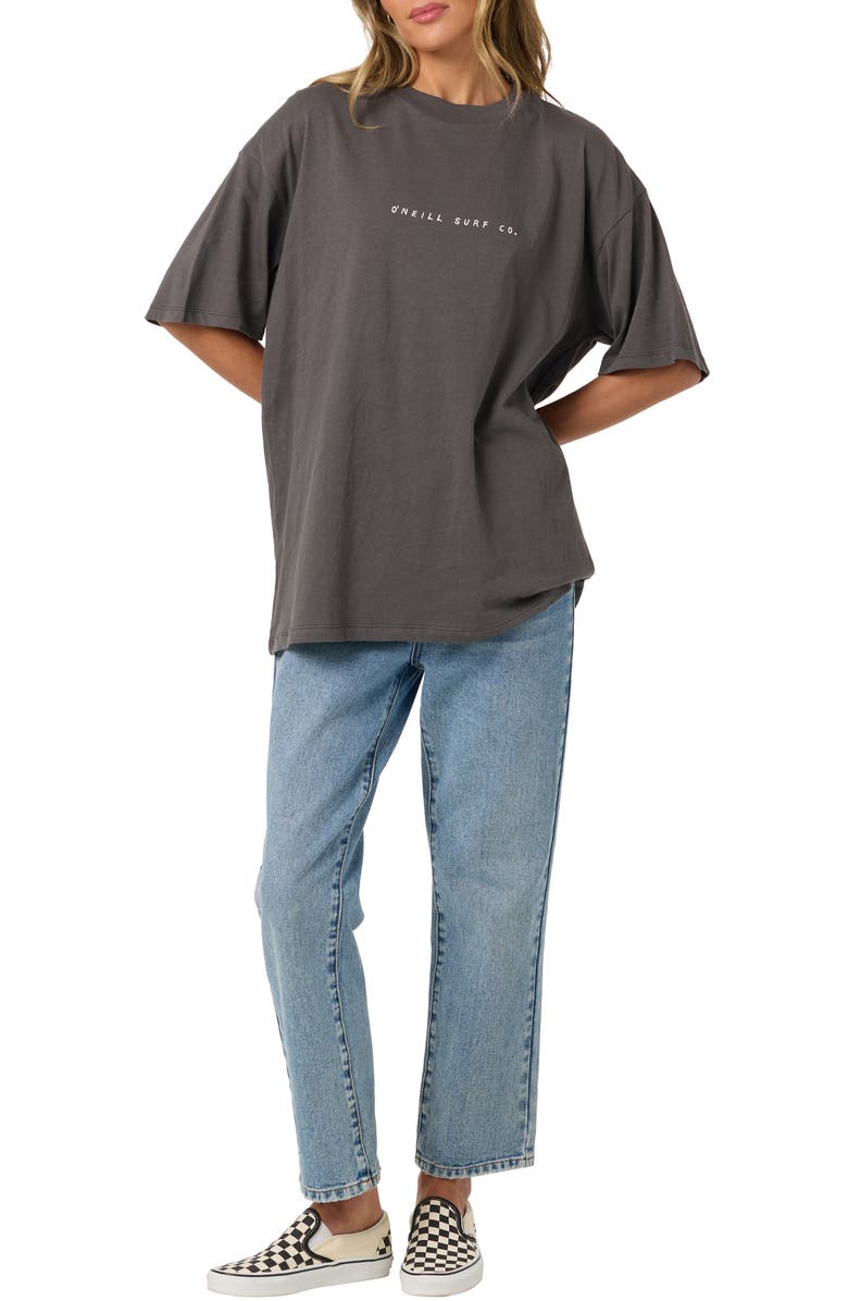 O'Neill Linear Scape Graphic Oversized T-Shirt, Alternate, color, Washed Black