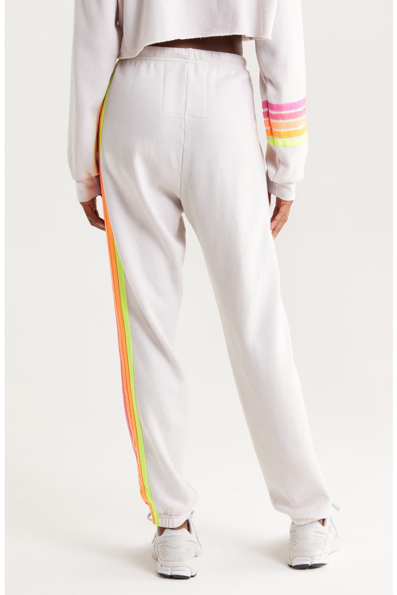 Stripe Sweatpants, Alternate, color, DOVE/NEON
