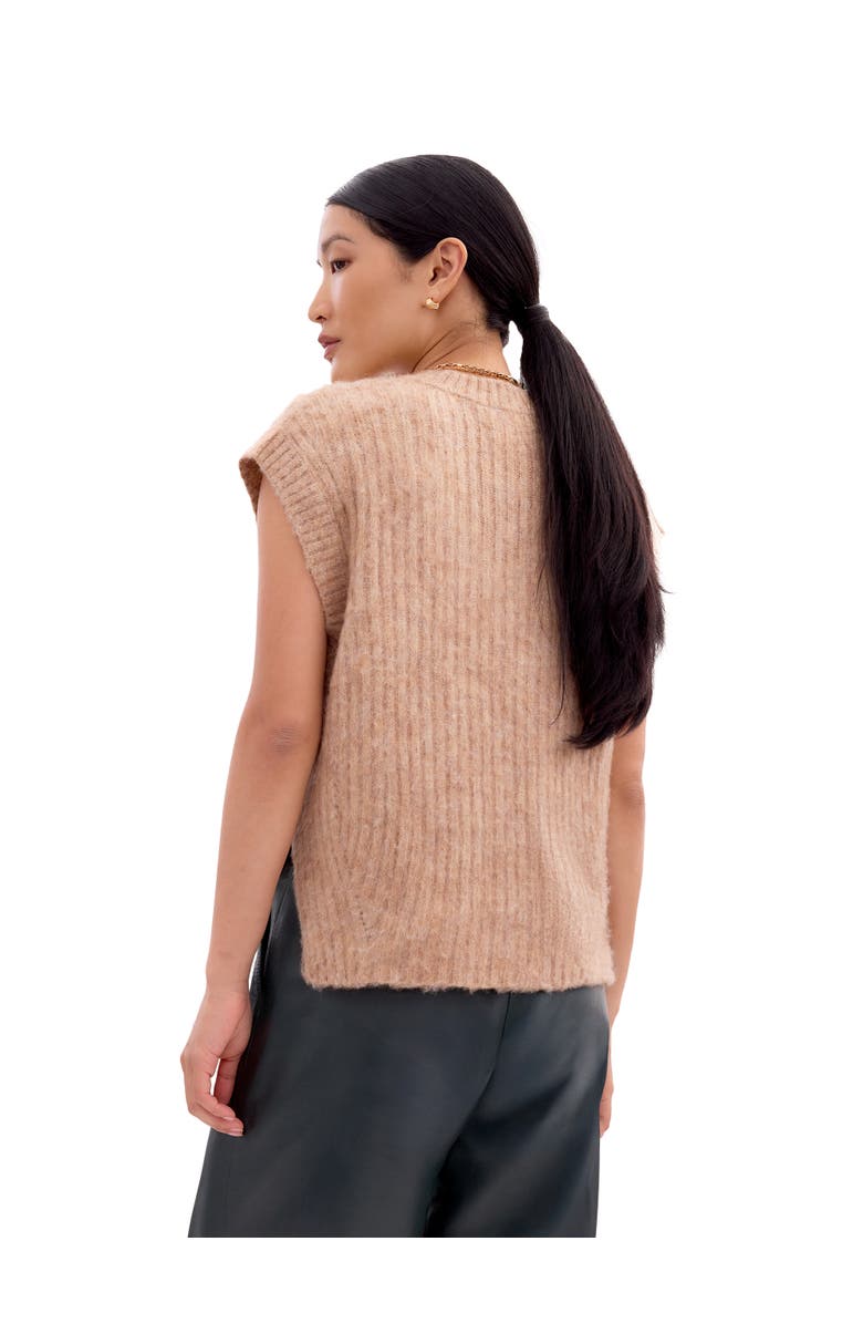 Ro&Zo Knit V-Neck Vest Jumper, Alternate, color, Caramel