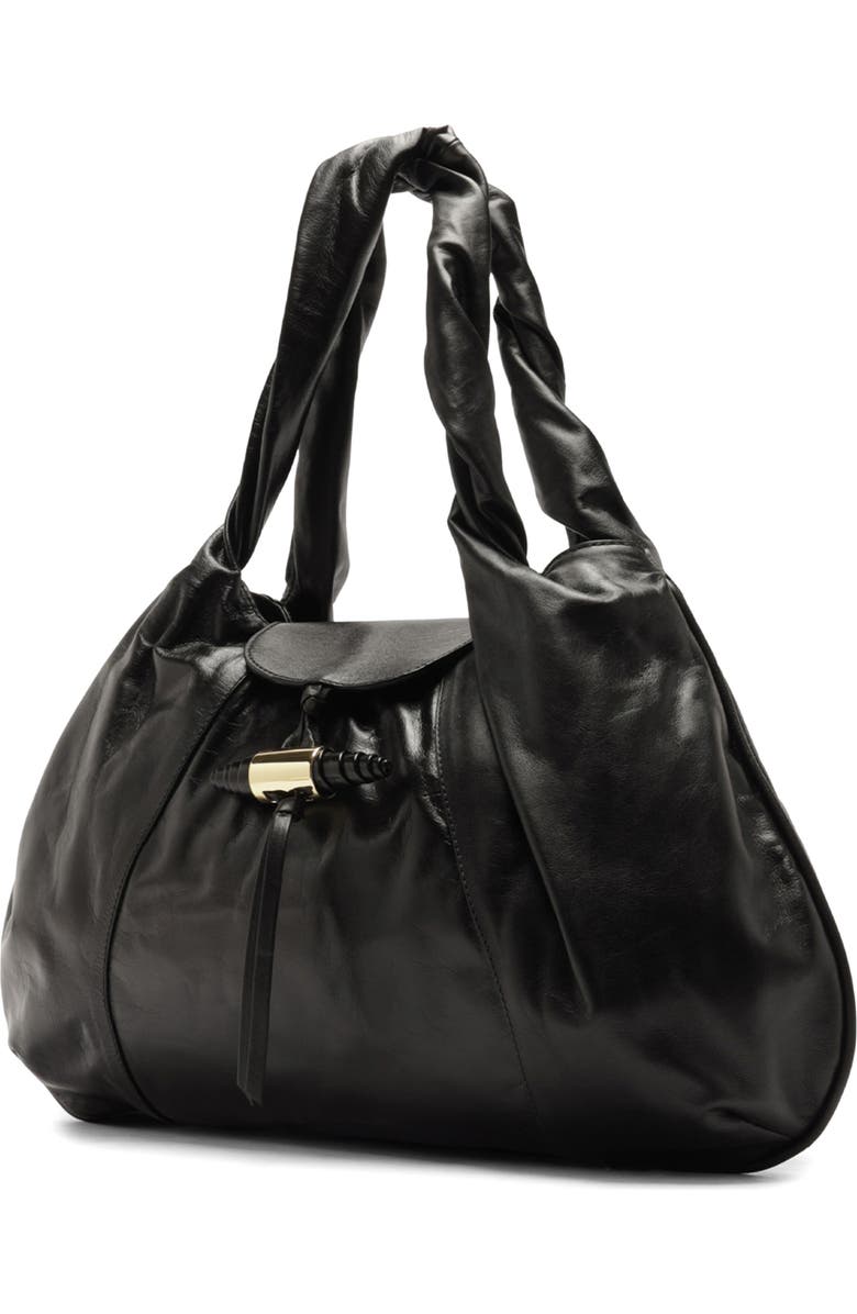 Arezzo Large Rita Leather Hobo Bag, Alternate, color, Black