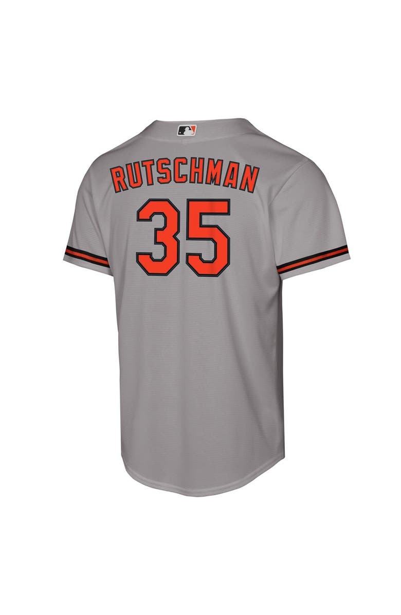 Nike Youth Nike Adley Rutschman Gray Baltimore Orioles Road Replica Jersey, Alternate, color, Gray