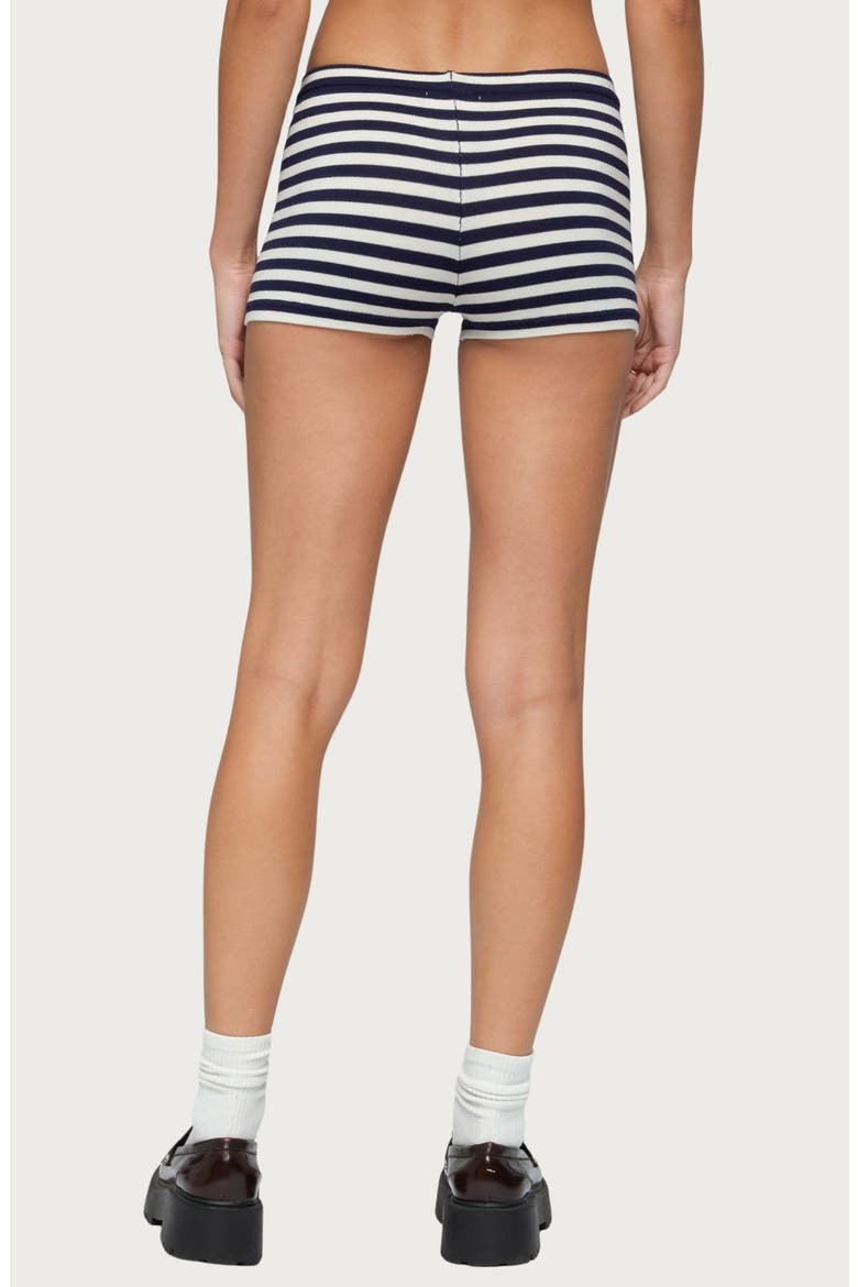 Irena Striped Micro Shorts, Alternate, color, NAVY-AND-CREAM