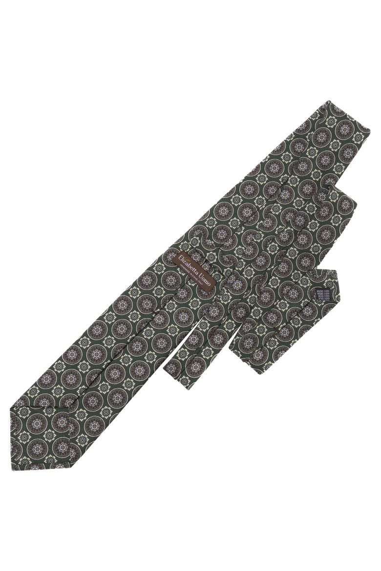 La Vigna - Extra Long Printed Silk Tie for Men, Alternate, color, Green