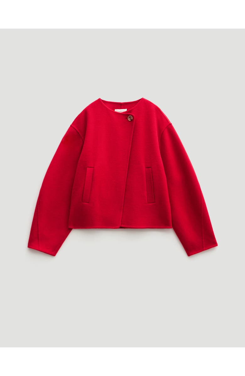 Hush Wool Double Faced Collarless Jacket, Alternate, color, Bright Red