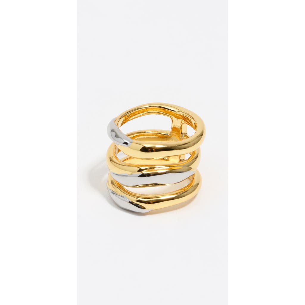 Bimba Y Lola Textured Two-tone Triple Ring In Gold