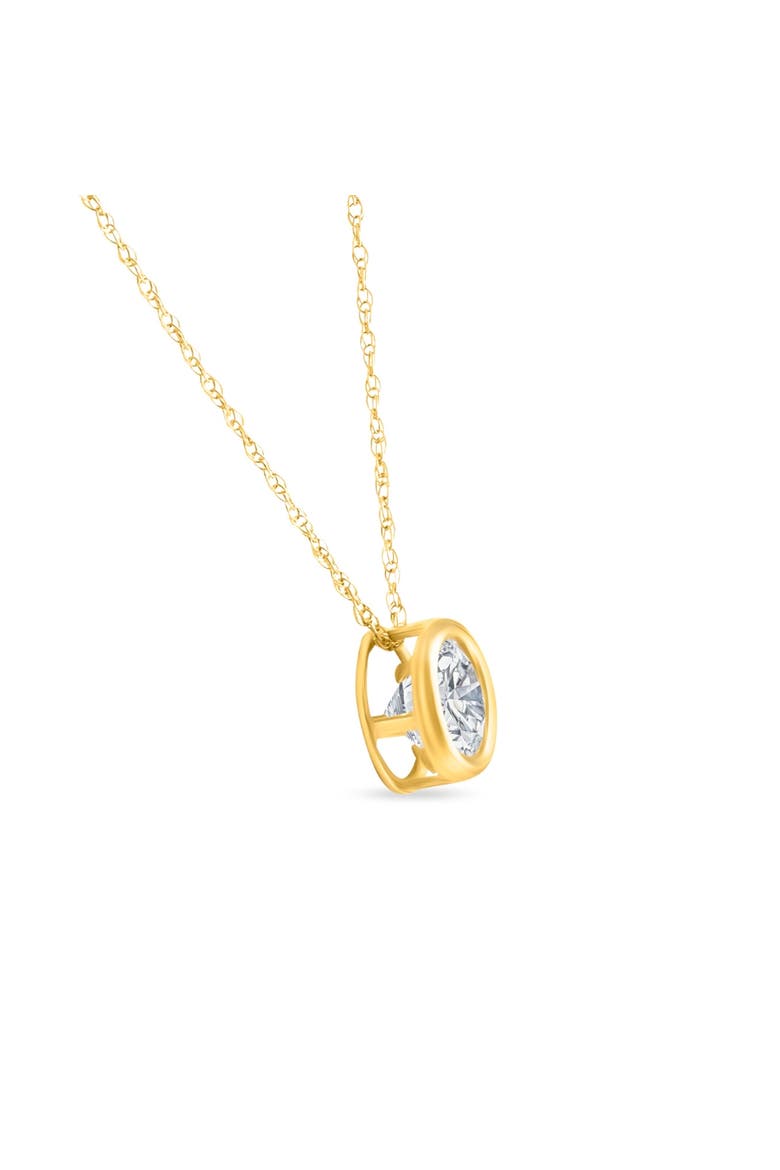 .90Ct Diamond Bezel Pendant Solitaire Necklace 14k Gold Lab Grown, Alternate, color, 14k Yellow Gold
