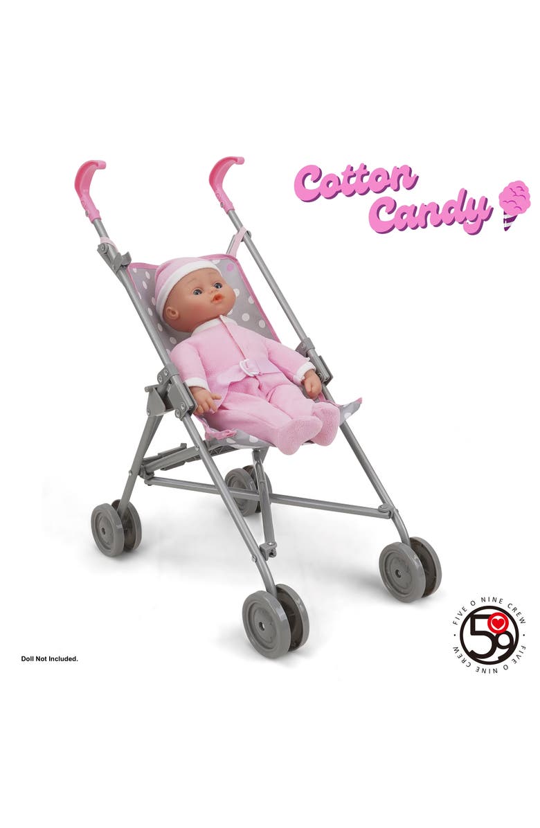 509 Crew Cotton Candy Pink Umbrella Doll Stroller Fits Dolls to 24", Alternate, color, Multicolored