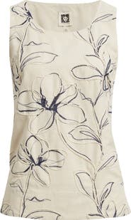 Anne Klein Floral Embroidery Sleeveless Top