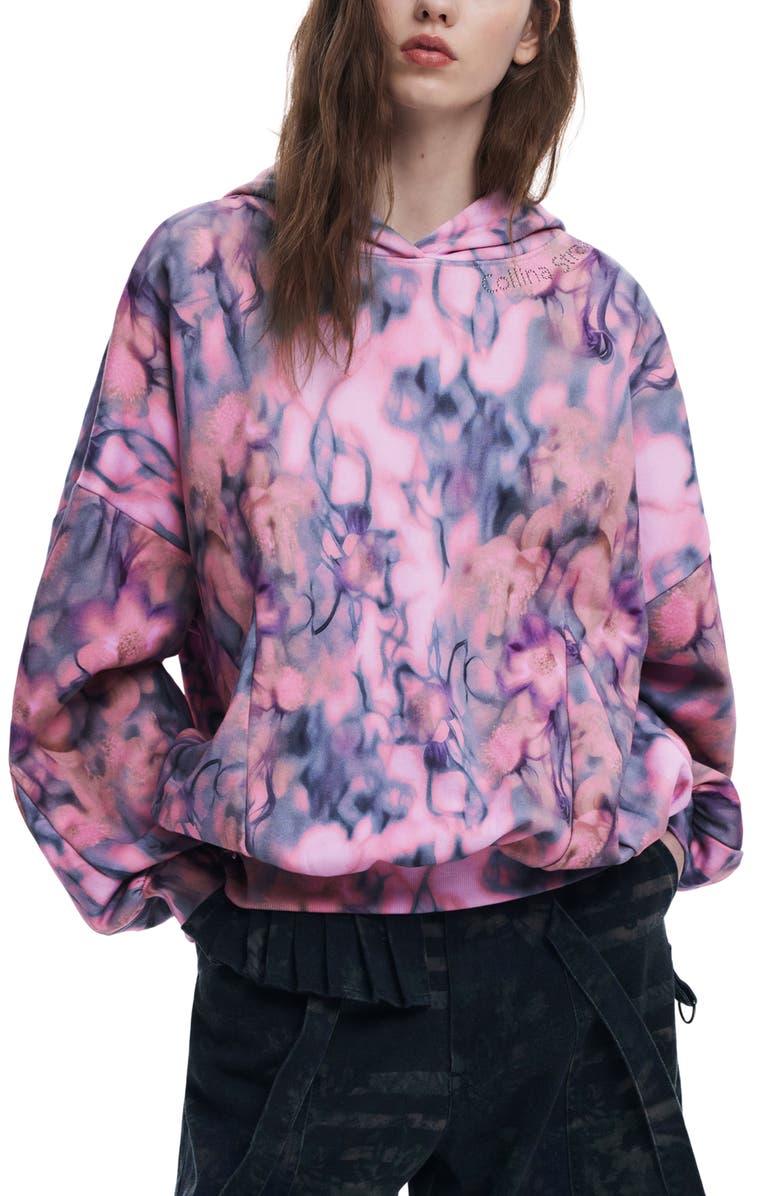 Desigual x Collina Strada Floral Hoodie, Main, color, Pink