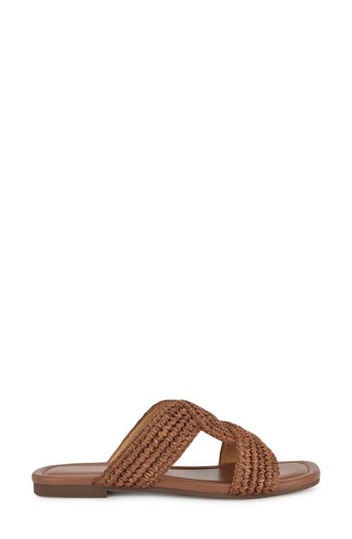 Nine West Quara Slide Sandal In Dark Brown
