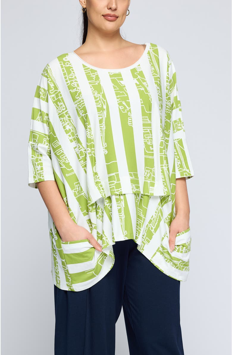 LUUKAA Emryn Striped Jersey Tunic, Alternate, color, Lime