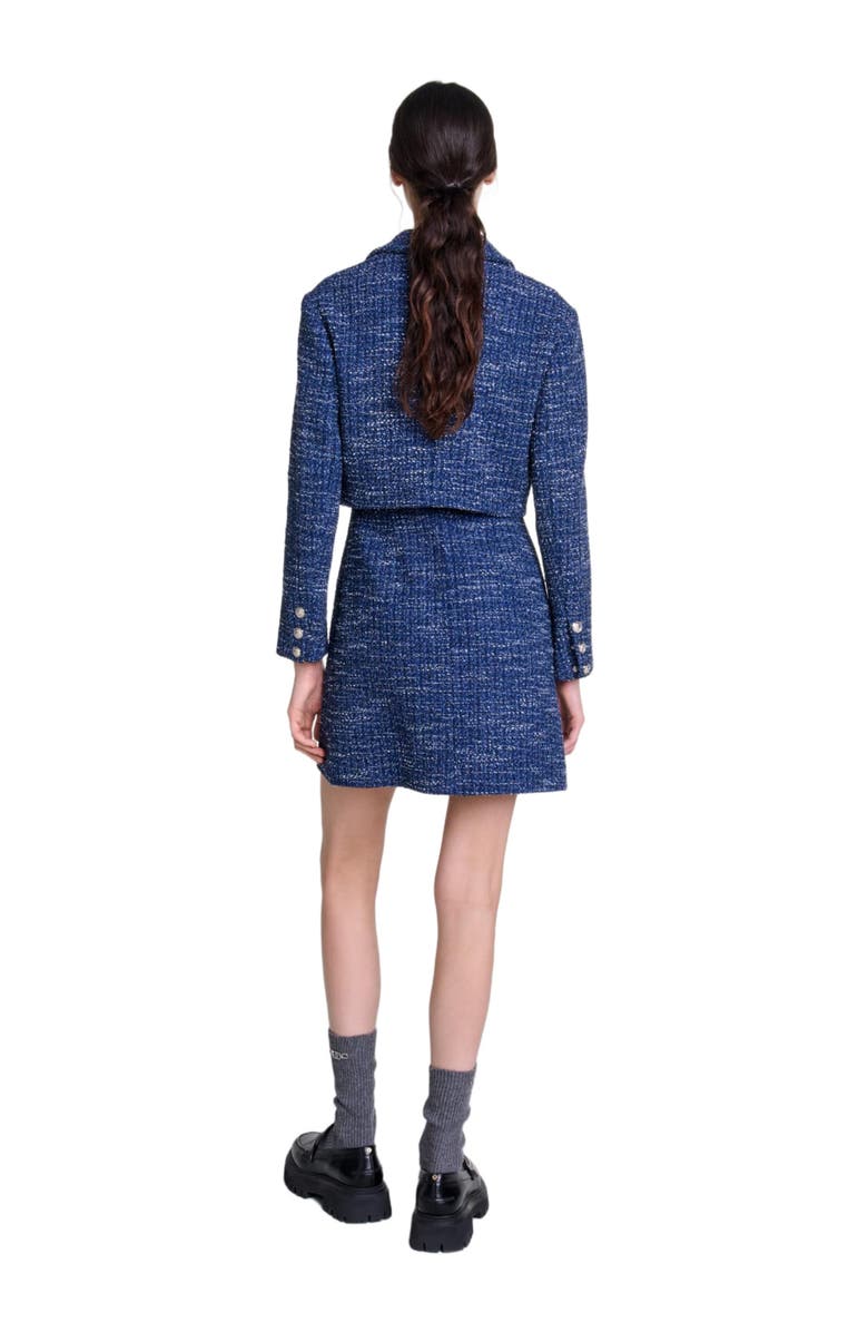maje 2-in-1 tweed dress, Alternate, color, 