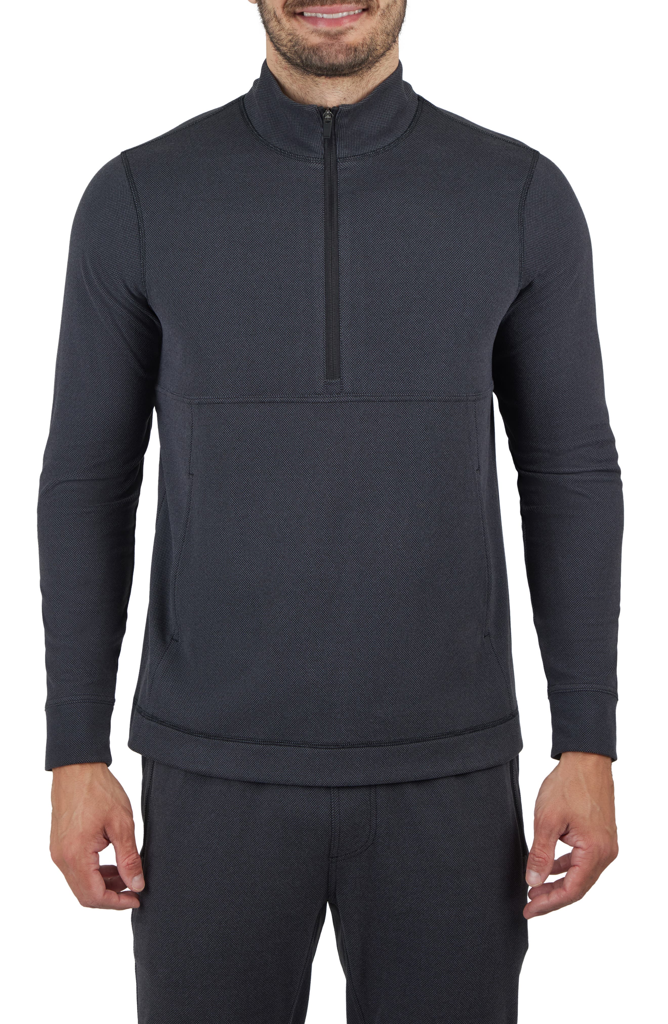 90 DEGREE BY REFLEX Silicon Tek Scuba Knit Half Zip Pullover