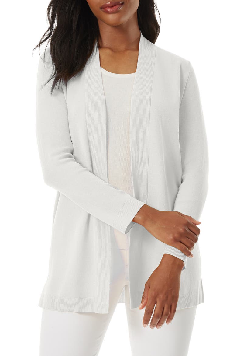 Open Front Cardigan, Main, color, JONES WHITE