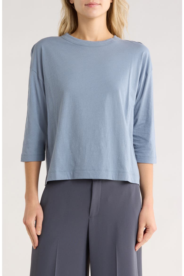 Boxy Bracelet Sleeve Top, Main, color, LAKE