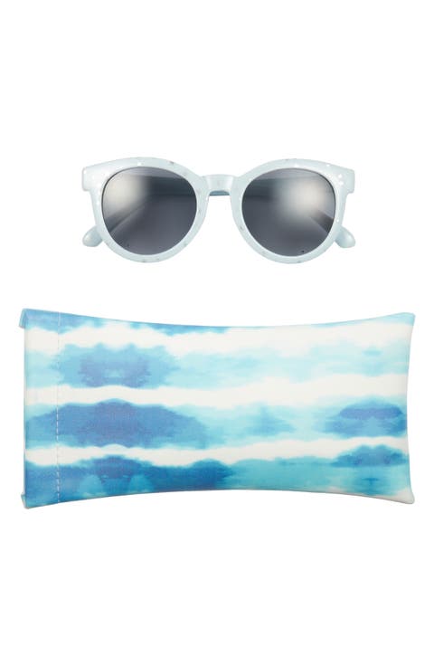 Kids' Star Print Round Sunglasses & Case Set