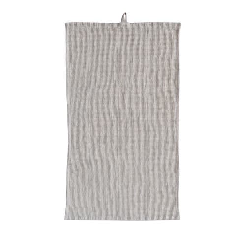 Oversized Woven Linen and Cotton Waffle Decorative Tea Towel with Loop for Dining and Kitchen