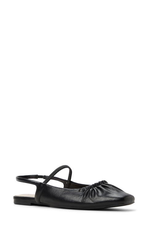 Alyssah Ruched Slingback Flat (Women)