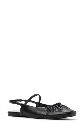 Call It Spring Alyssah Ruched Slingback Flat In Black