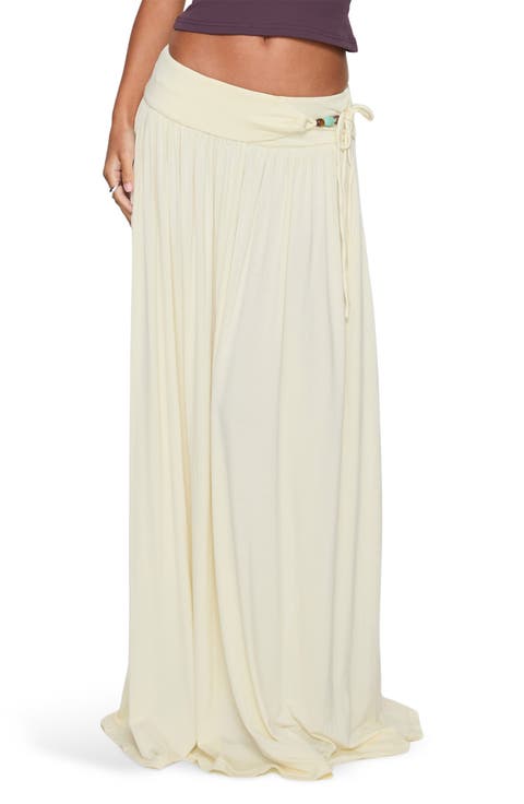 Velvet Storm Tie Detail Maxi Skirt