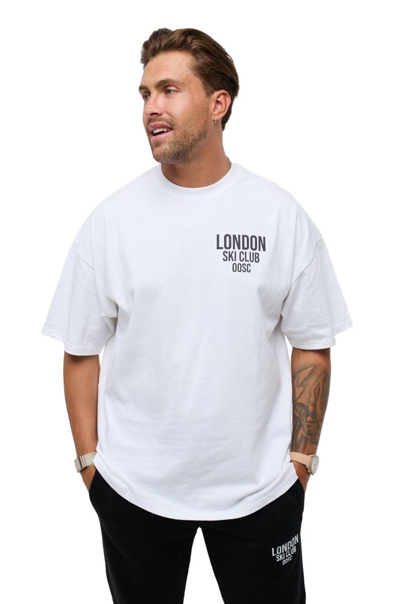 OOSC London Ski Club Oversize T-Shirt - White, Alternate, color, White
