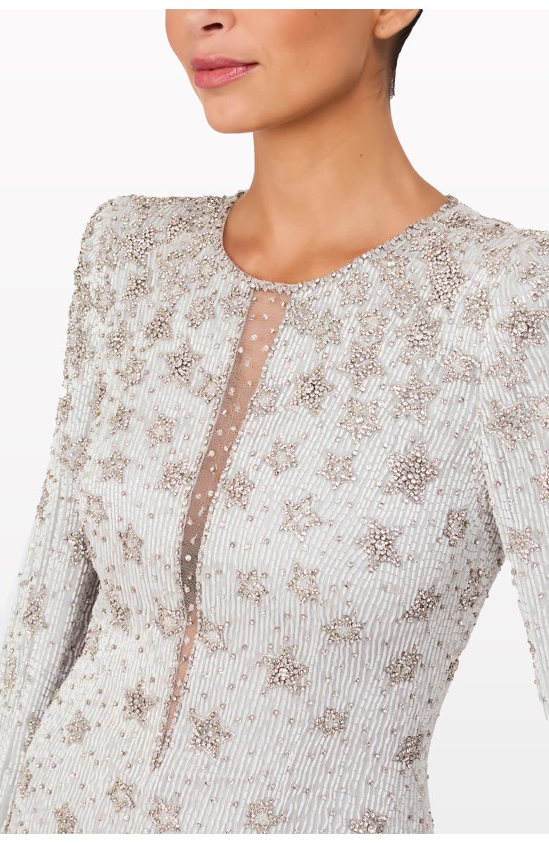 Jenny Packham Madrigal star-embellished long-sleeve maxi dress, Alternate, color, 