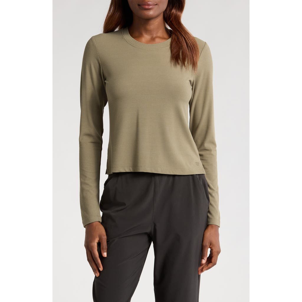 Free Fly Long Sleeve Rib T-shirt In Green