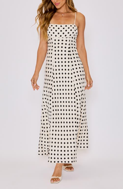 Vici Collection Paulina Polka Dot Maxi Dress In White