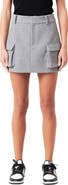 Grey Lab Wool Blend Cargo Miniskirt