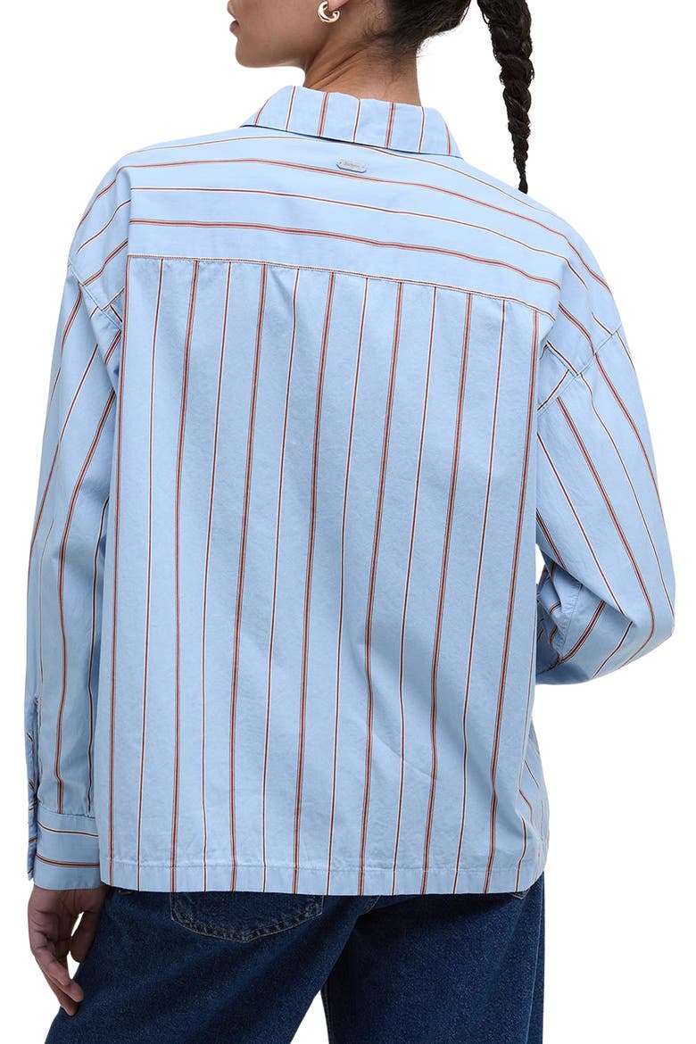 Saffron Stripe Button-Up Shirt, Alternate, color, ICE BLUE STRIPE