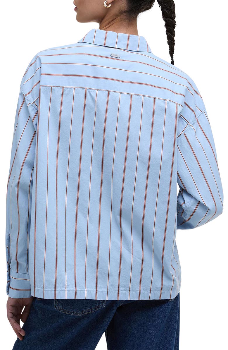 Barbour Saffron Stripe Button-Up Shirt, Alternate, color, Ice Blue Stripe