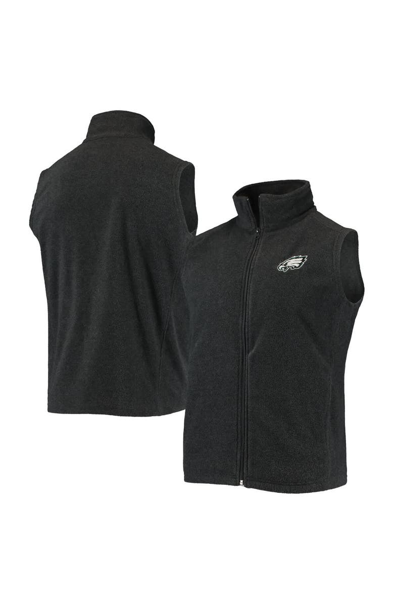 DUNBROOKE Men's Dunbrooke Heathered Charcoal Philadelphia Eagles Houston Fleece Full-Zip Vest, Main, color, Heather Charcoal