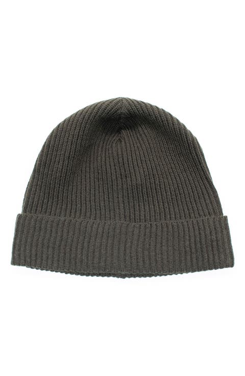 Merino Wool Rib Cuff Beanie