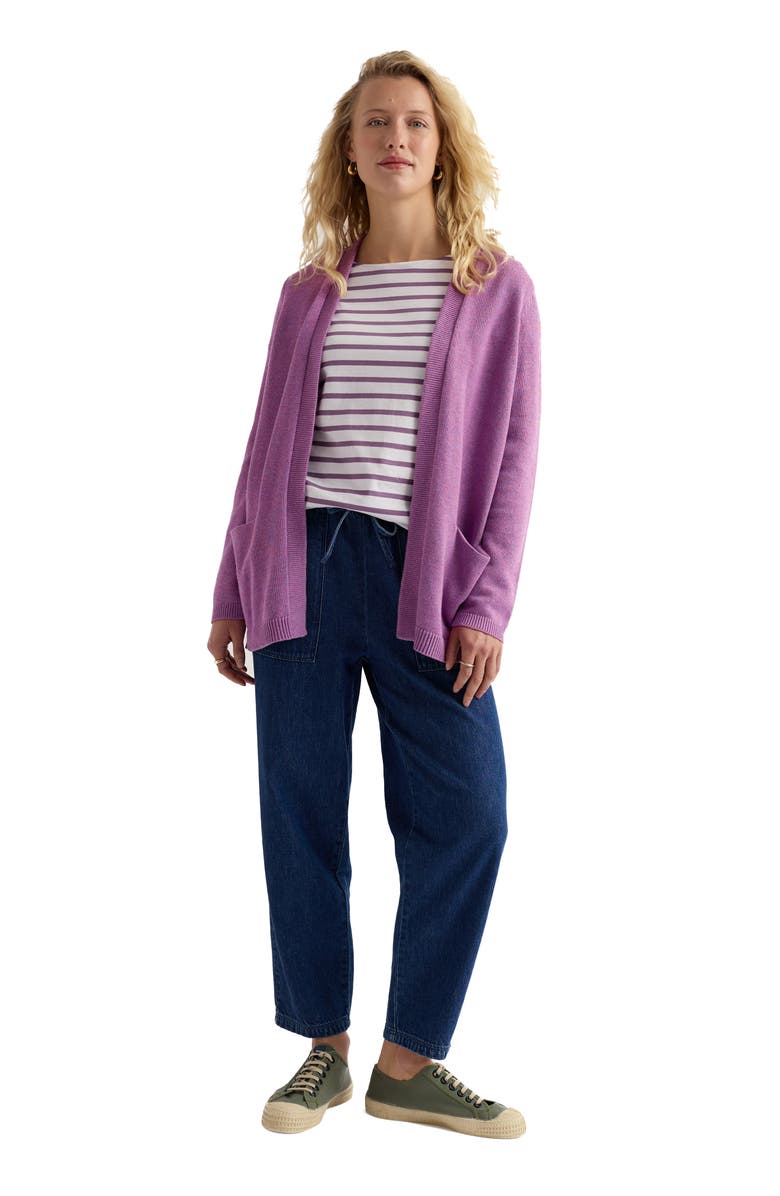 Seasalt Cornwall Riverboat Organic Cotton Cardigan, Alternate, color, Orchid