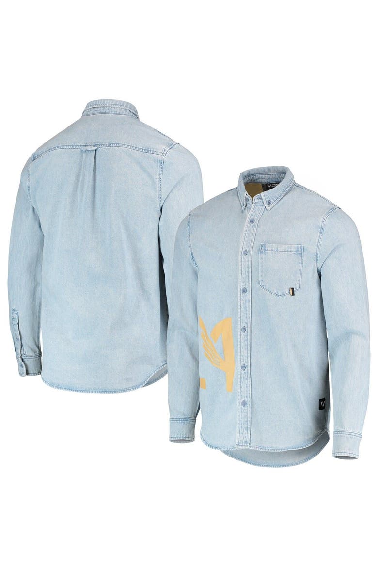 Men's The Wild Collective Blue LAFC Denim Button-Down Long Sleeve Shirt, Main, color, Blue