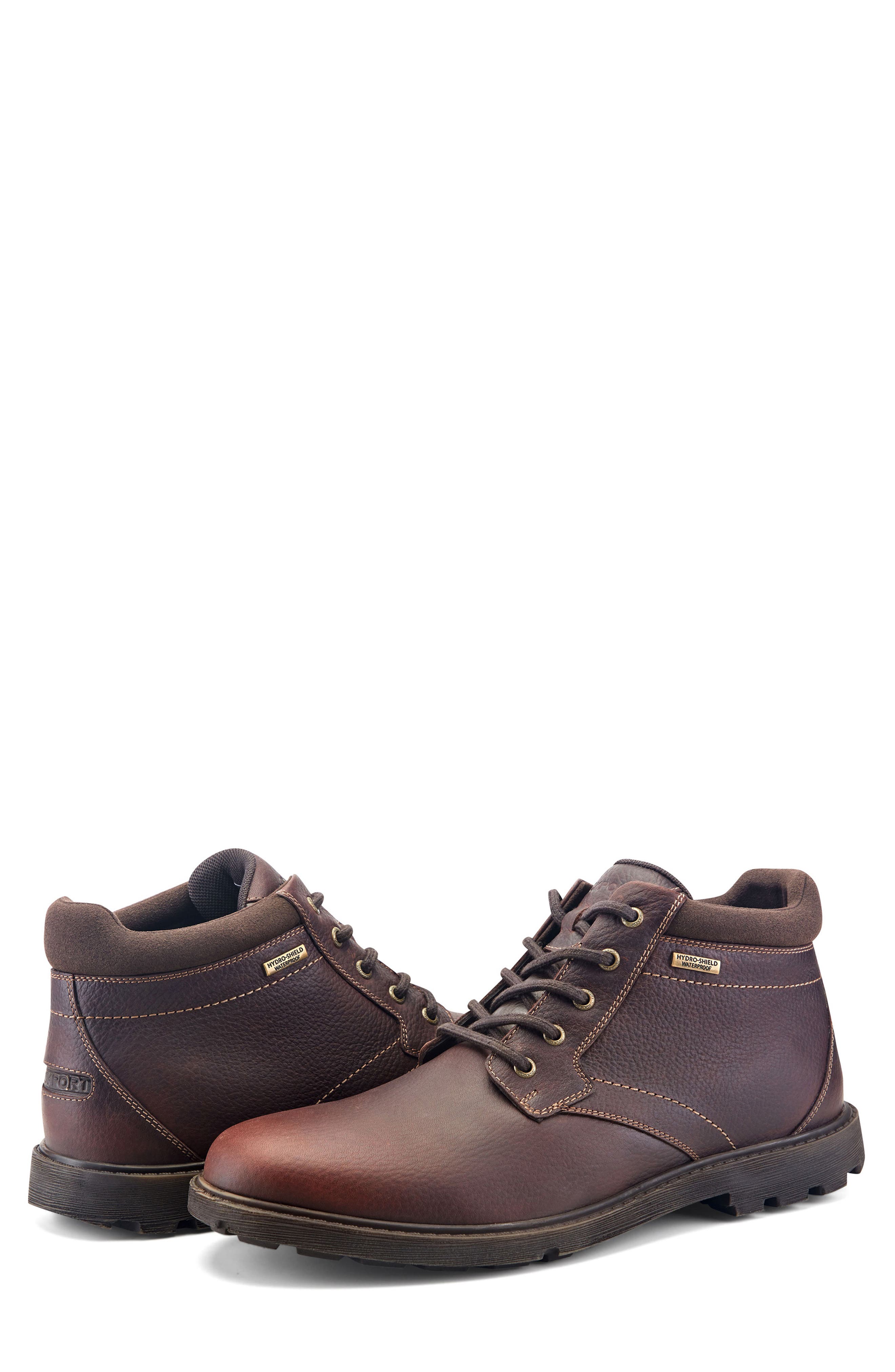 Plain Toe Waterproof Boot, Alternate, color, DARK BROWN 200