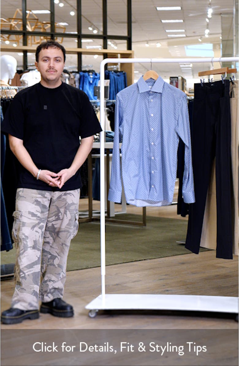 Slim Fit Floral Medallion Organic Cotton Dress Shirt, sales video thumbnail