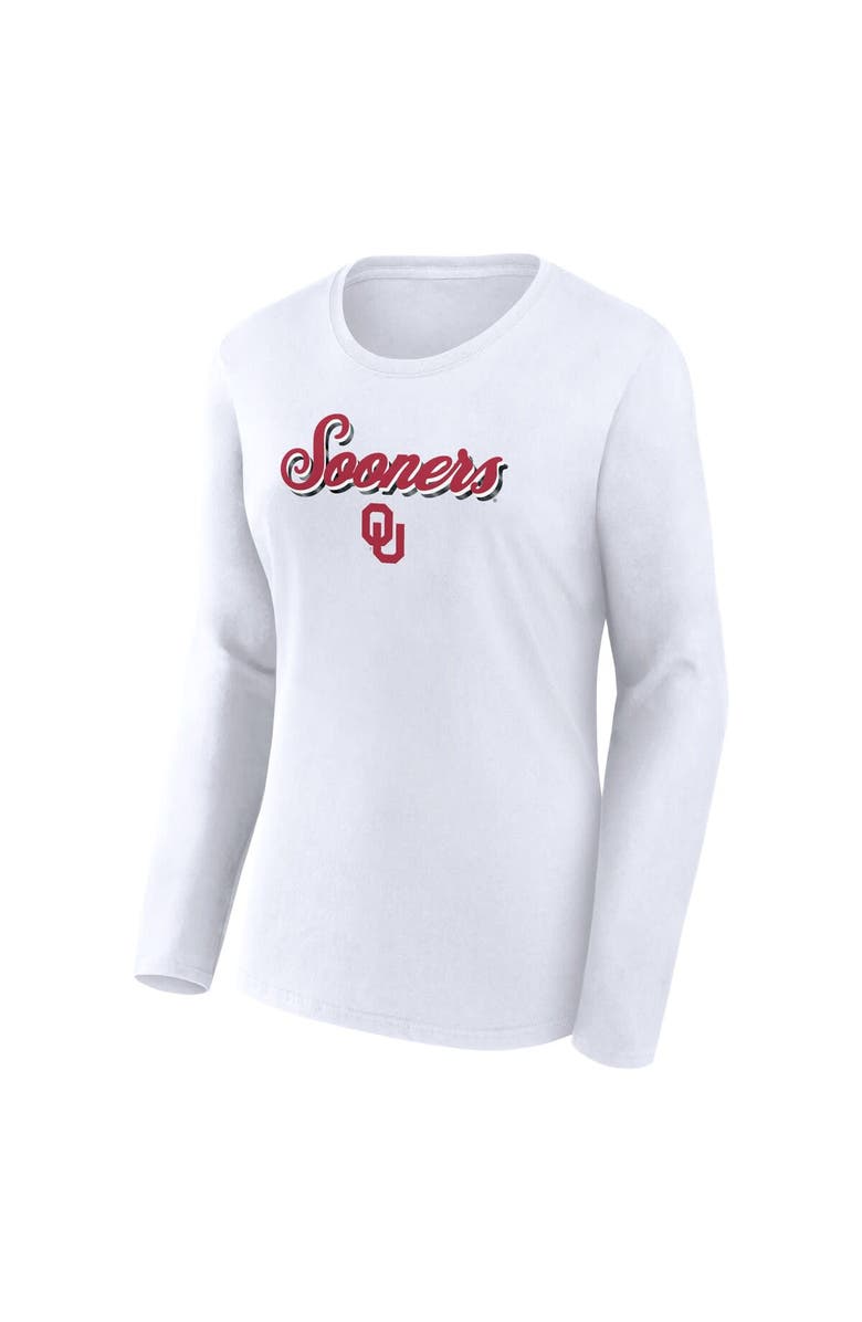 FANATICS Women's Fanatics Branded White Oklahoma Sooners Double Team Script Long Sleeve T-Shirt, Alternate, color, 