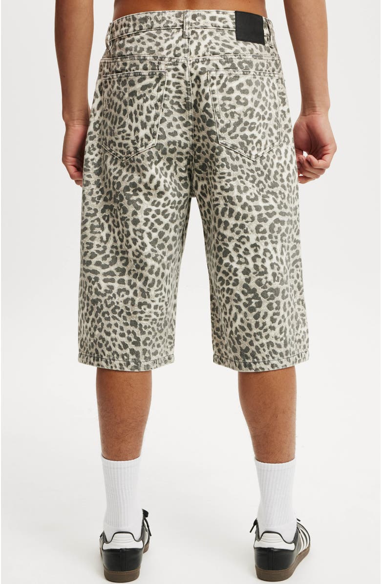 Cotton On Men's Super Baggy Jort, Alternate, color, Textured Leopard
