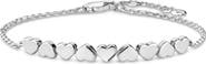 DEVATA Sweet Heart Chain Bracelet in Rhodium Plated Sterling Silver