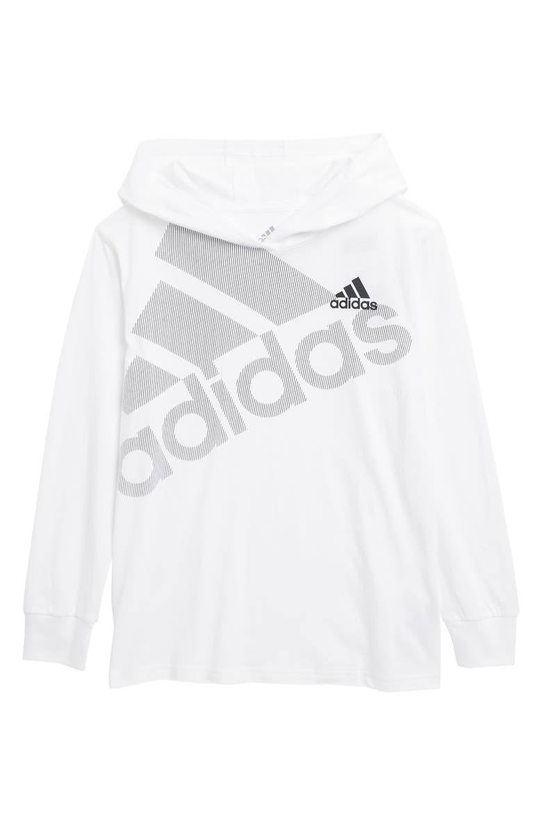 adidas Hooded Long Sleeve Top, Main, color,