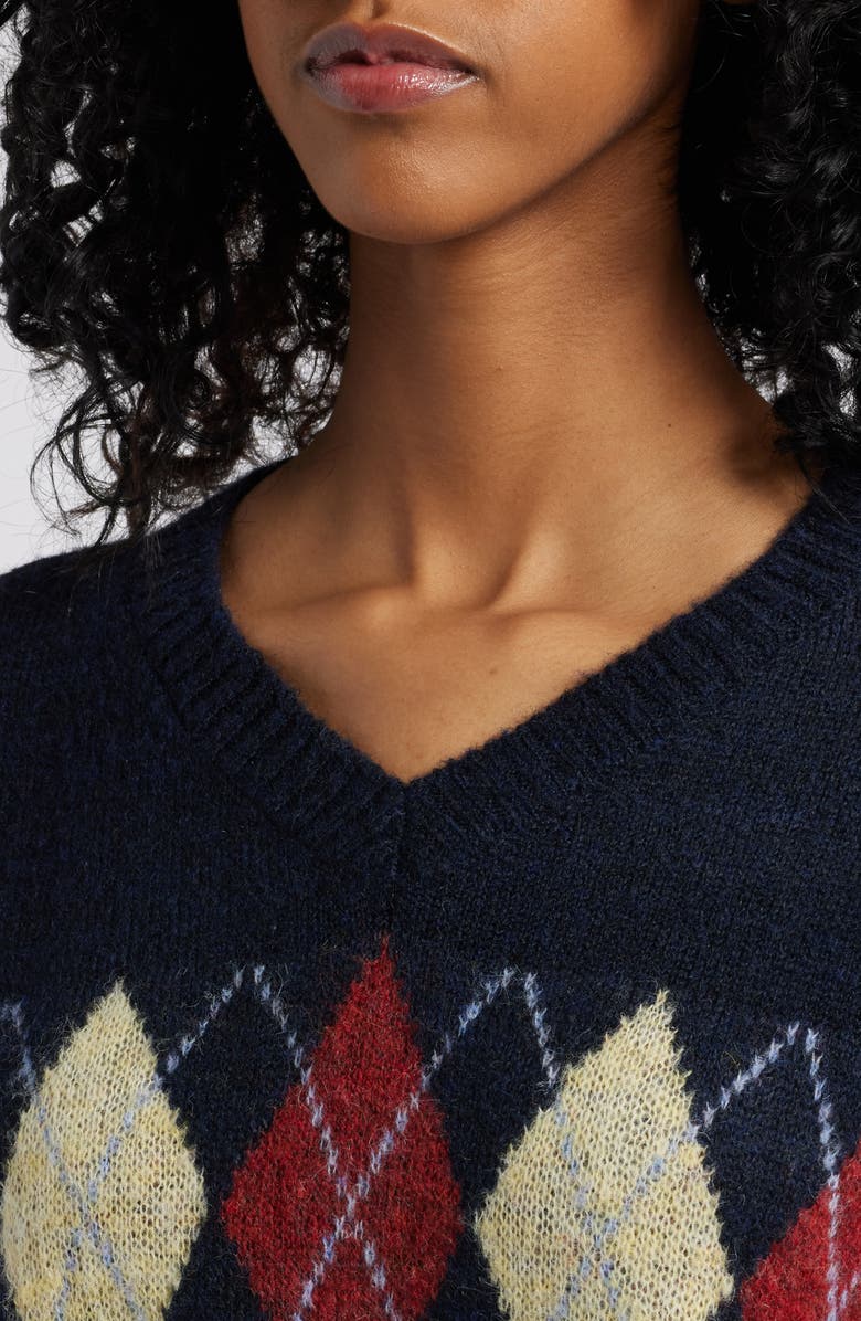 Iets Frans Argyl Boxy Sweater, Alternate, color,