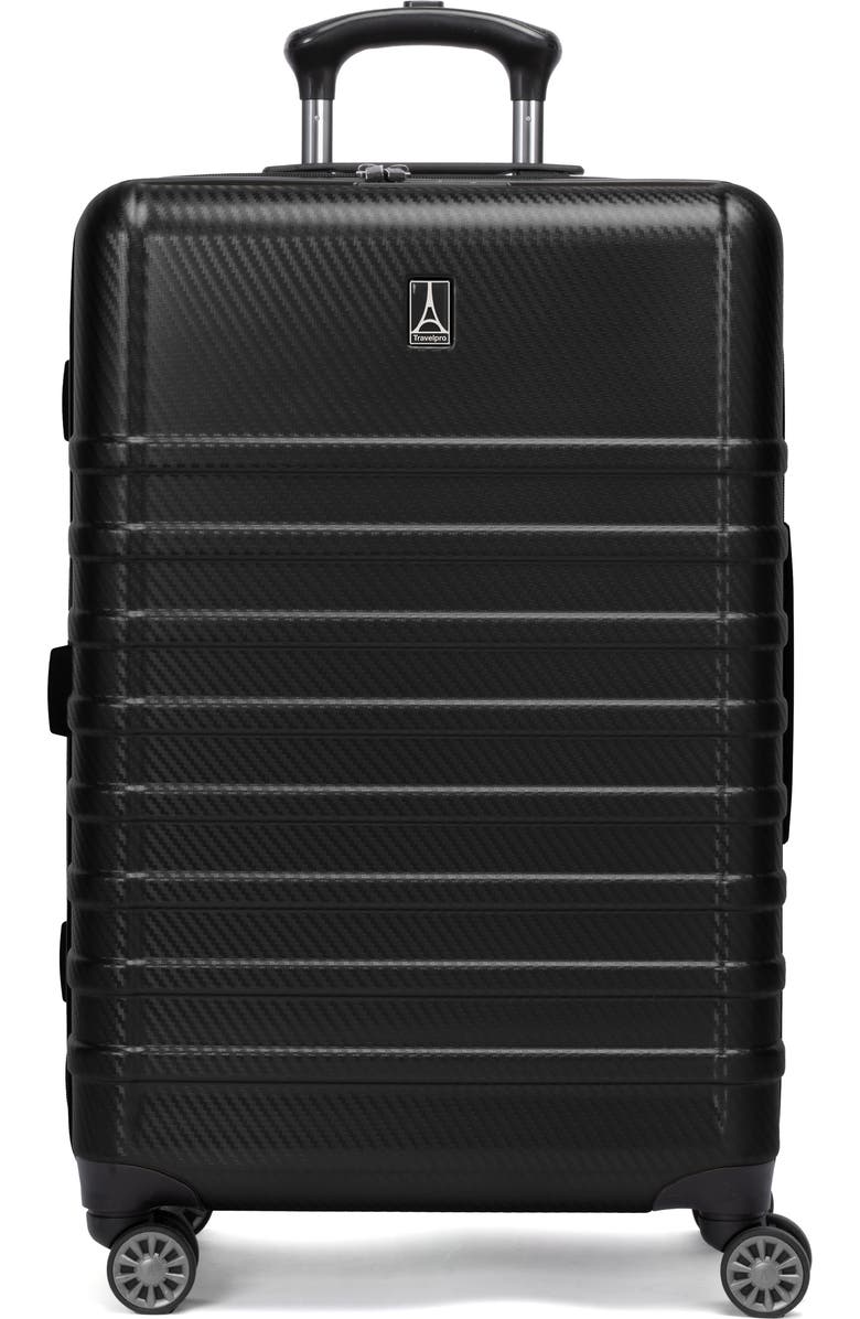 TRAVELPRO Rollmaster<sup>™</sup> Lite 2 24-Inch Expandable Medium Checked Hardside Spinner Luggage, Main, color, Black Carbon Fiber