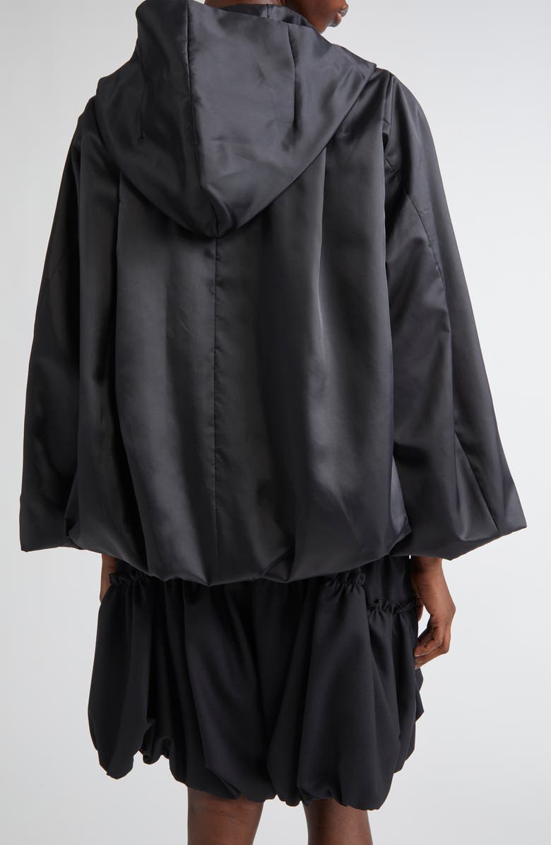Noir Kei Ninomiya Hooded Bubble Hem Taffeta Jacket, Alternate, color, 