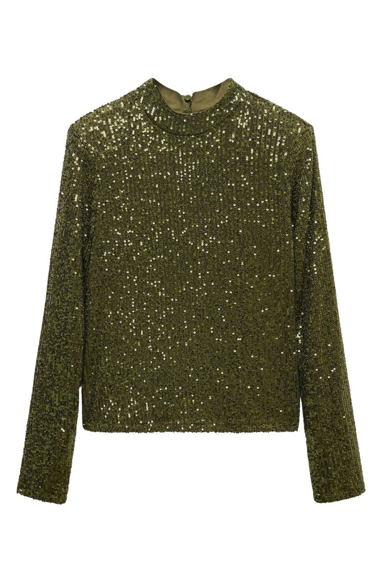 MANGO Mock Neck Sequin Top, Alternate, color, 